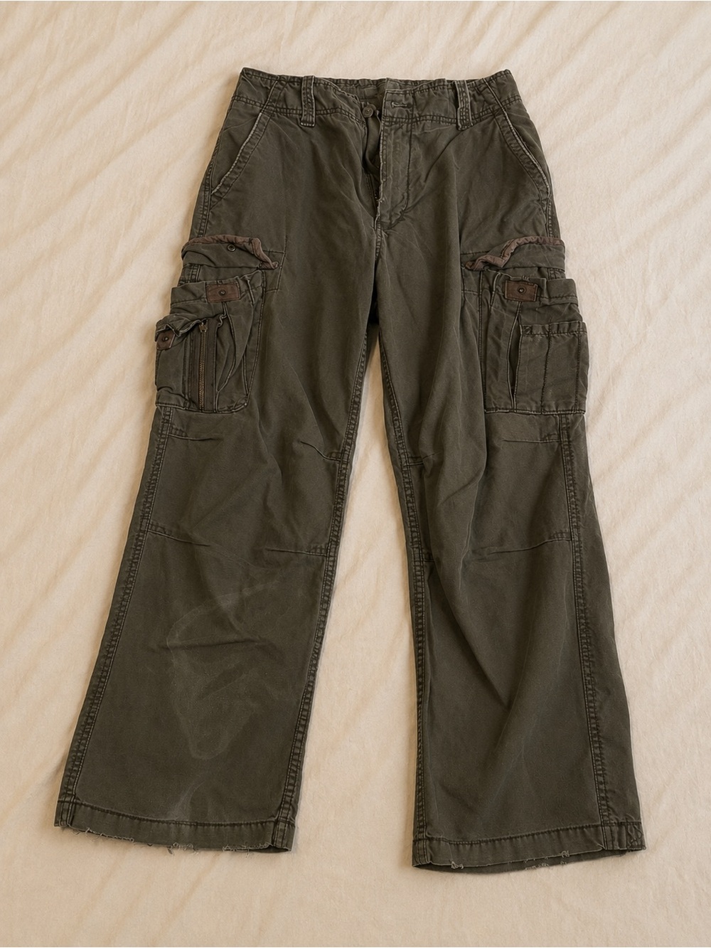Aeropostale Olive Green Cargo Pants with Side Pockets